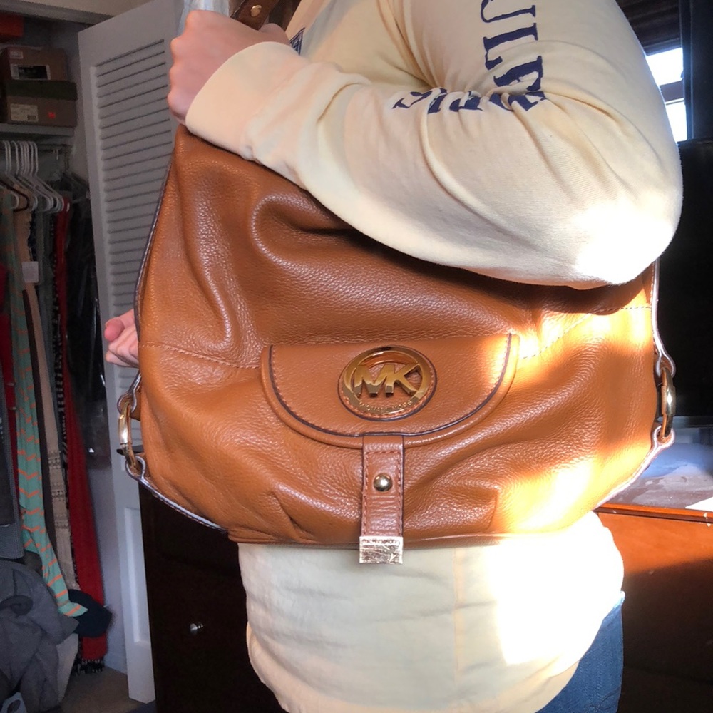 Authentic Michael Kors Brown Leather Bag